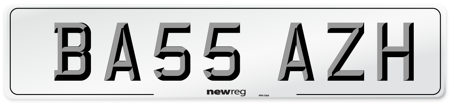 BA55 AZH Number Plate from New Reg
